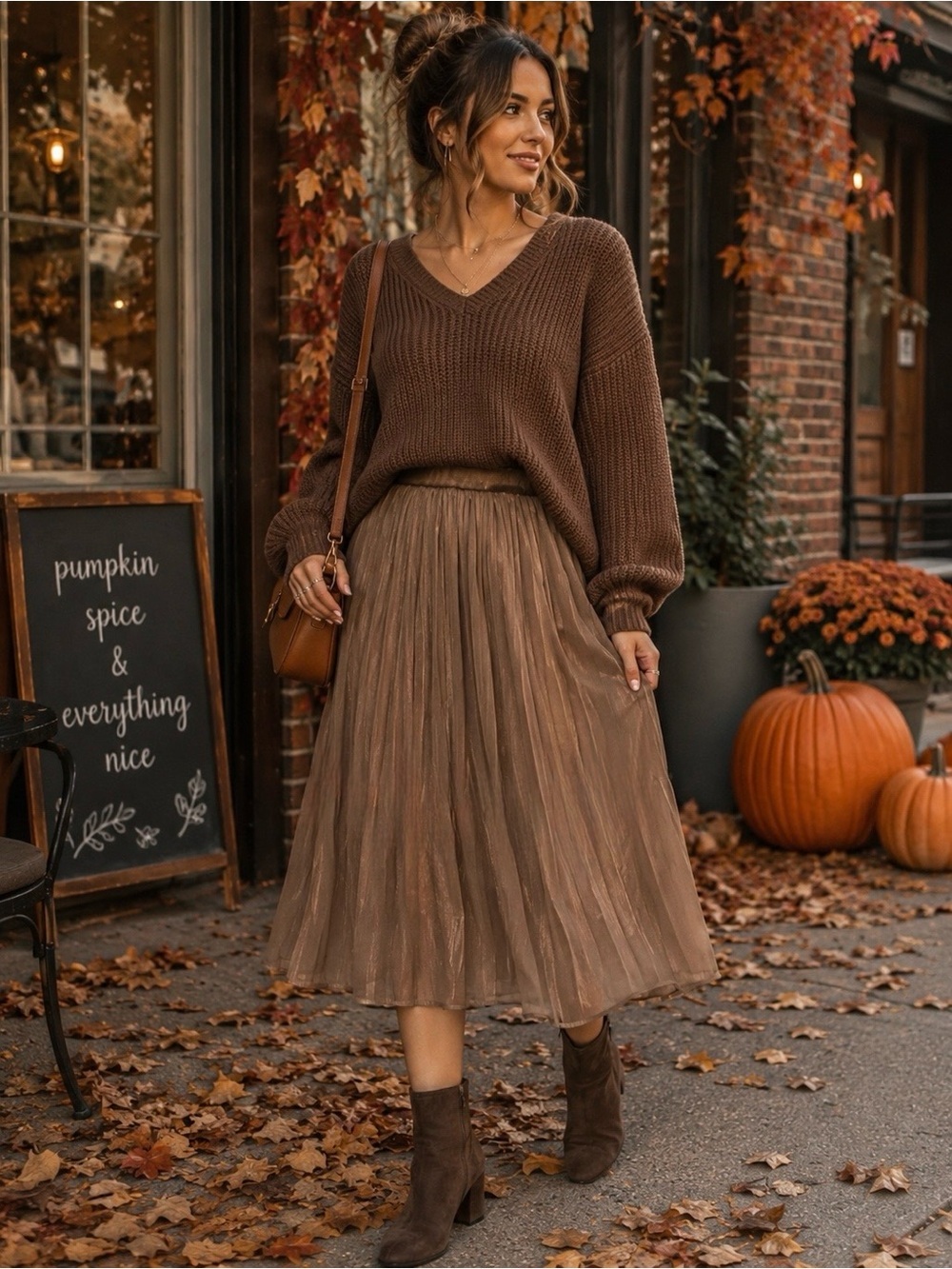 NWT Lightweight Pleated Gold Midi Skirt - 209-211
